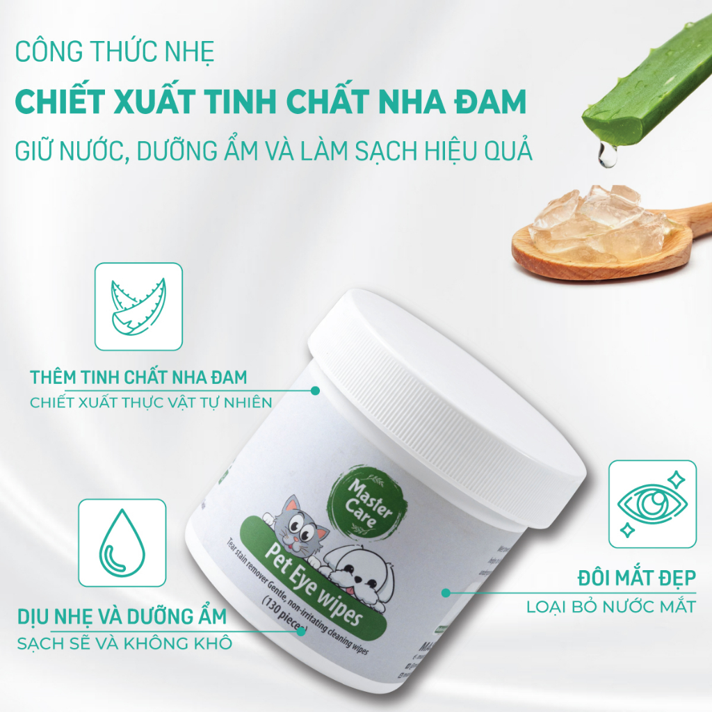 THÔNG TIN KHĂN ƯỚT LAU MẮT CHO CHÓ/MÈO MASTERCARE