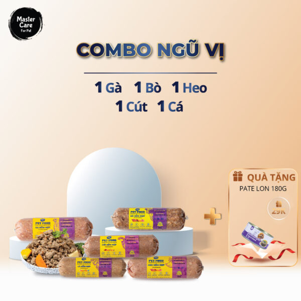 Combo Thức Ăn Tươi Ngũ Vị MasterCare For Pet Cho Chó Mèo