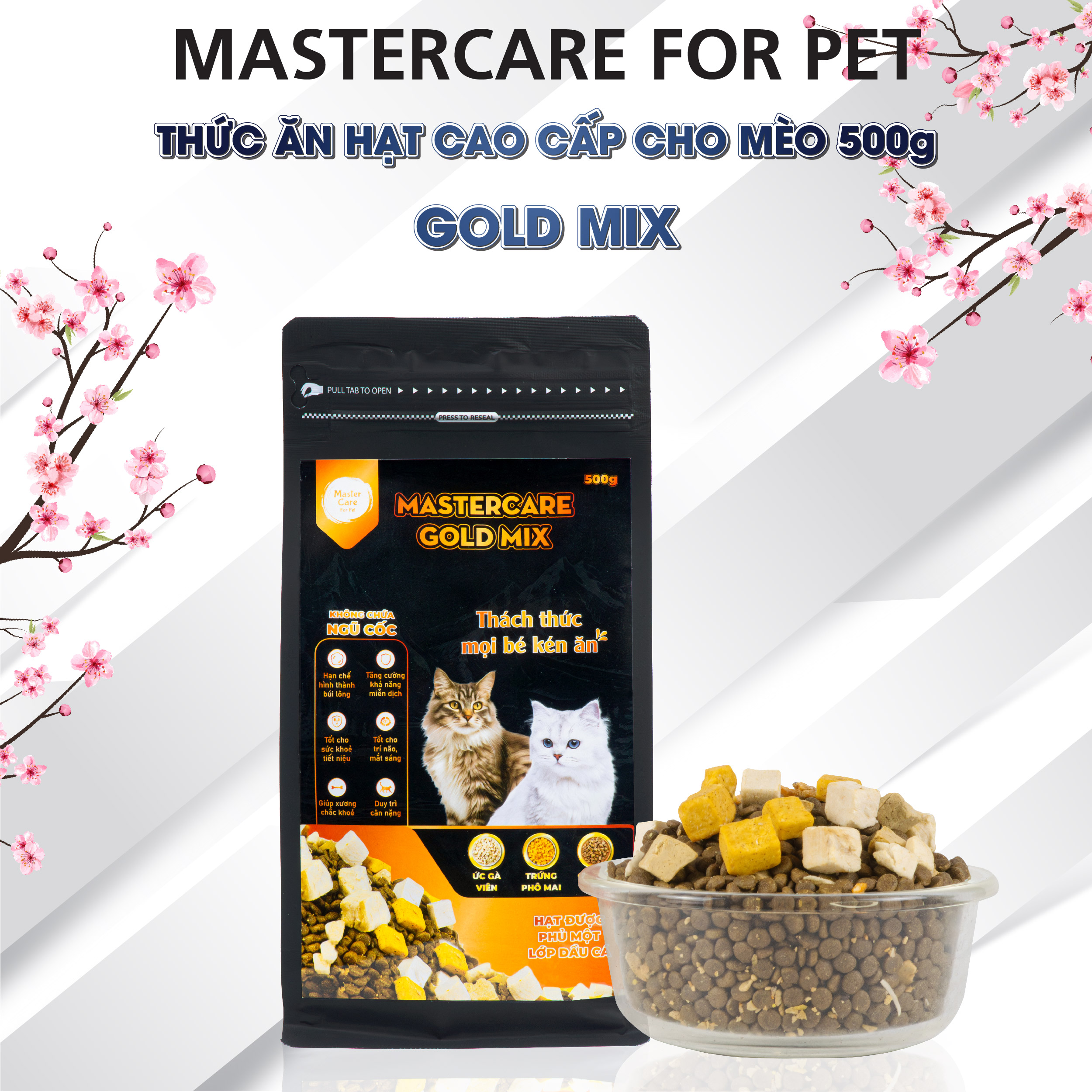 Ưu điểm của hạt cho mèo MasterCare Gold Mix