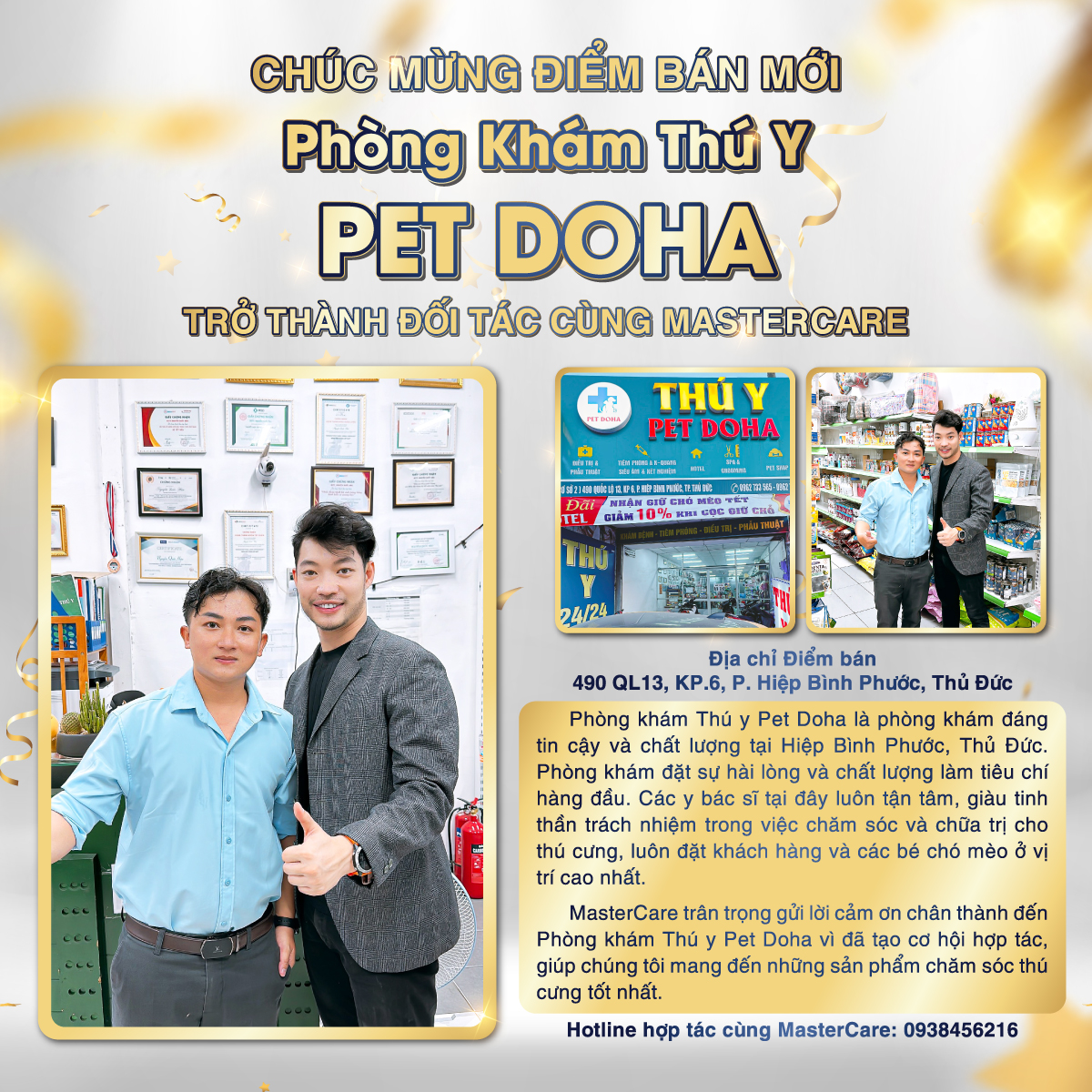 Điểm bán đại lý phòng khám Thú y Pet Doha của MasterCare